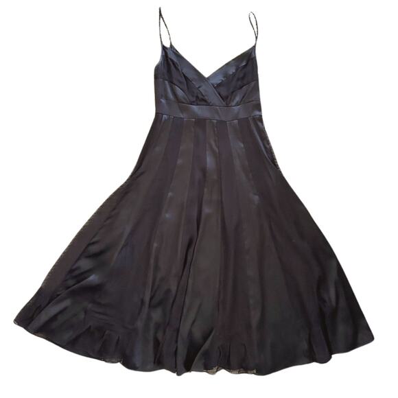 Diane von Furstenberg Black Silk Dress - A-Line Spaghetti Strap Dress – Sz 0 - Picture 9 of 11